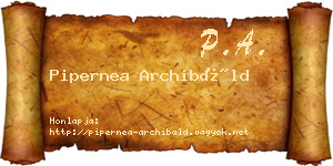 Pipernea Archibáld névjegykártya